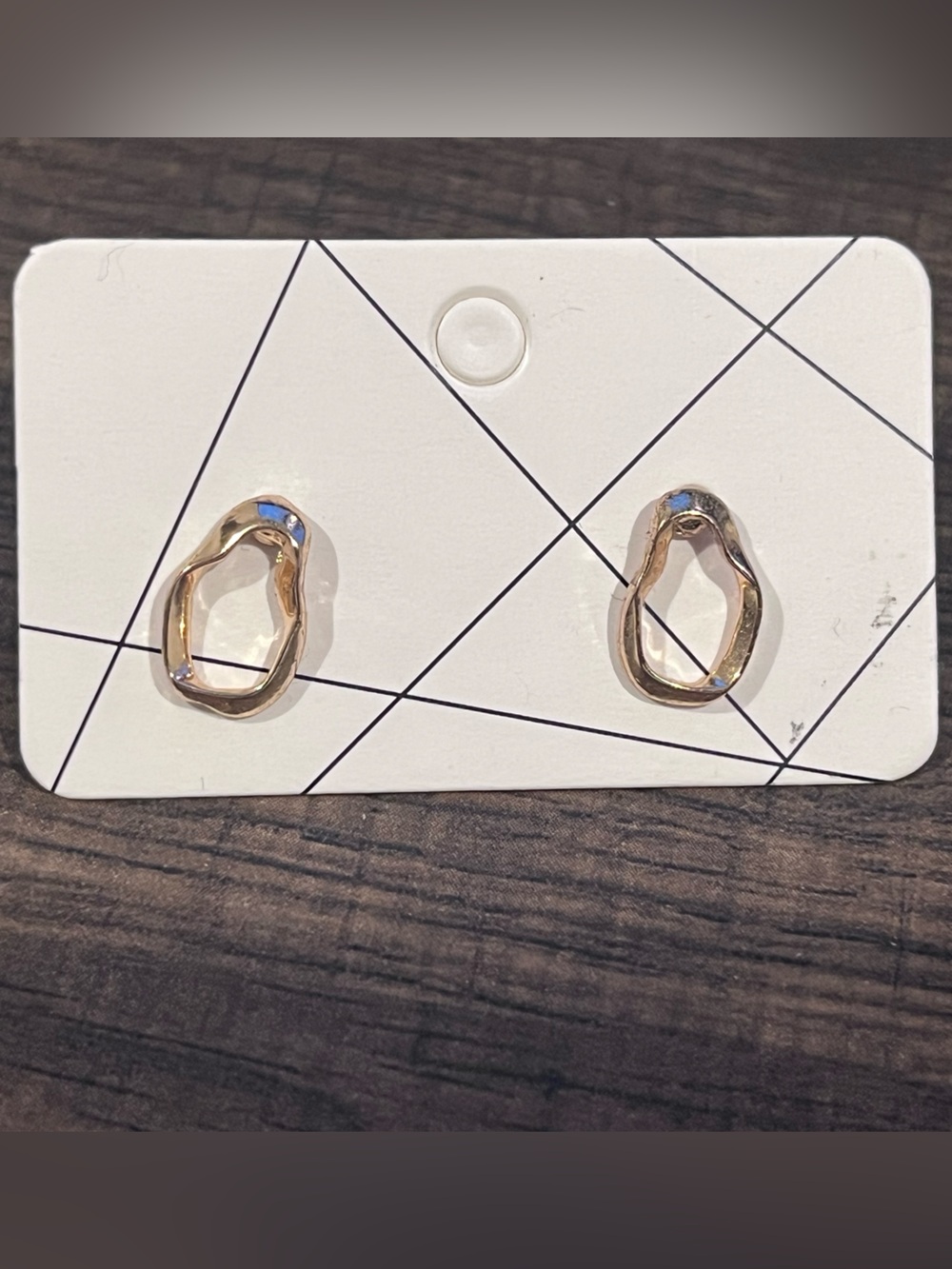 Gold Tone Organic Hoop Stud Earrings - Gold career work